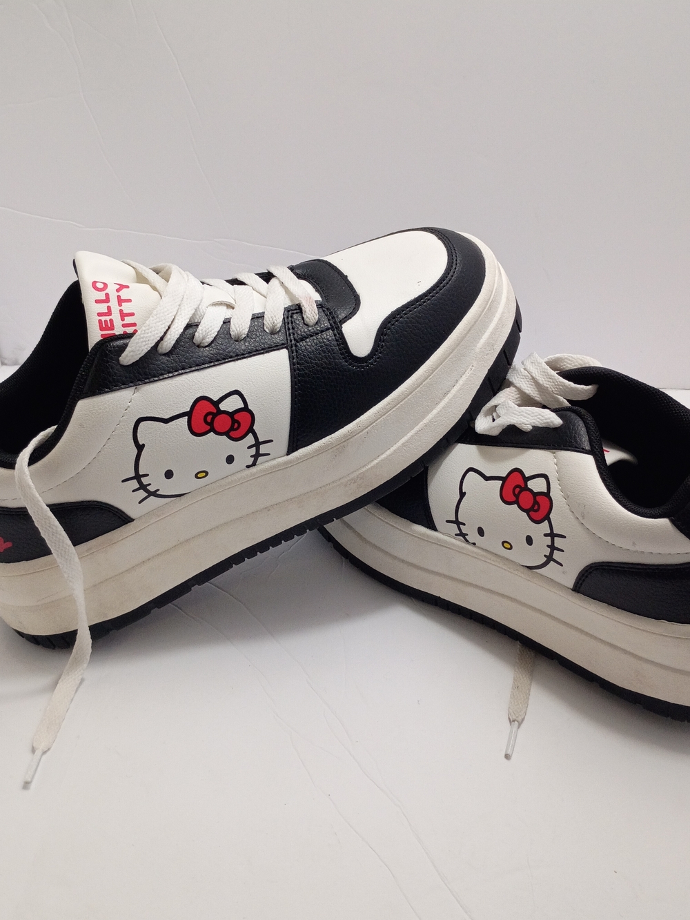 Hello Kitty Kids Black & White Platform Sneakers